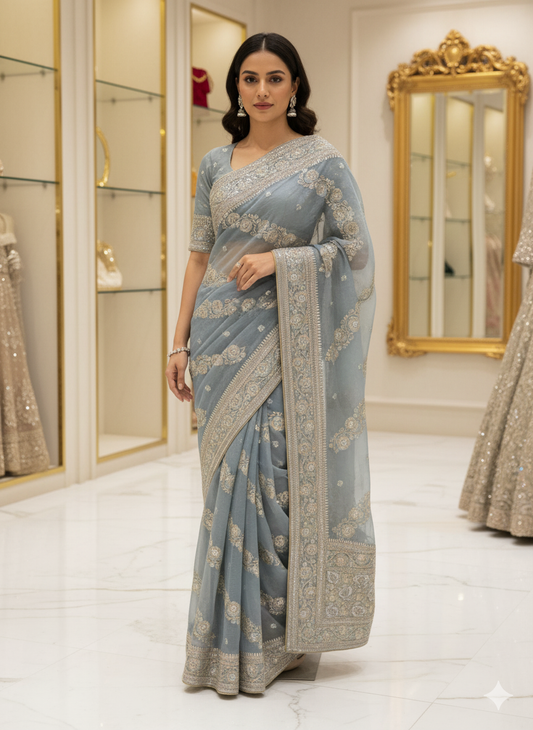 Full Work Party Wear Sarees ✨