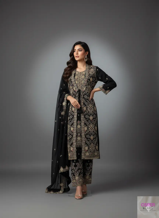 Traditional Pakistani Bridal Suit with Dupatta for Party Wear ✨