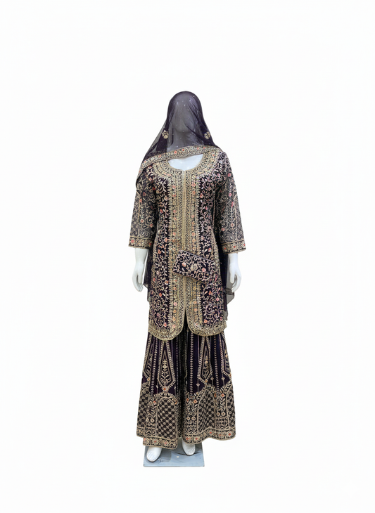 GEORGETTE FABRIC PLAZZO WITH PURSE TRENDY DESIGN DUPATTA