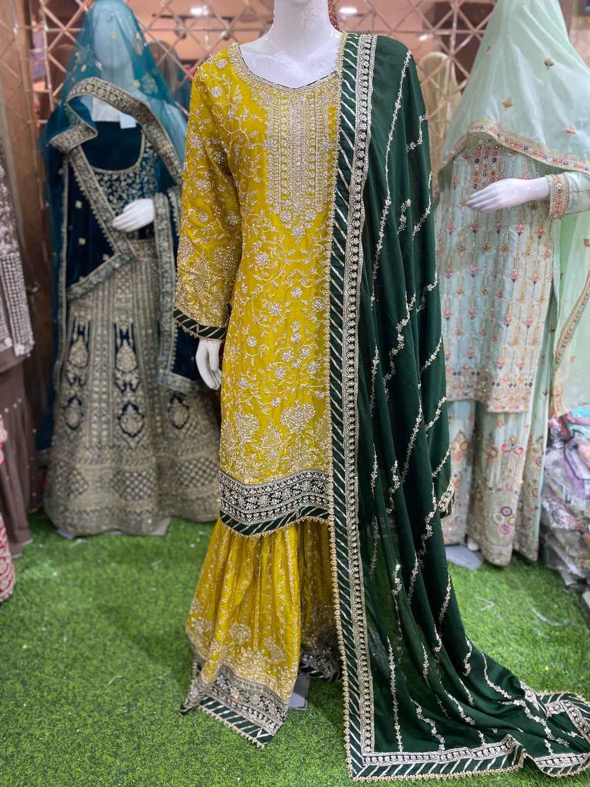 Vibrant Yellow Haldi Gharara Set – Festive Radiance
