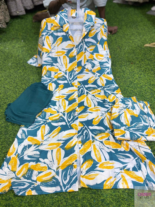 Rayon Printed co-ord set 🎀