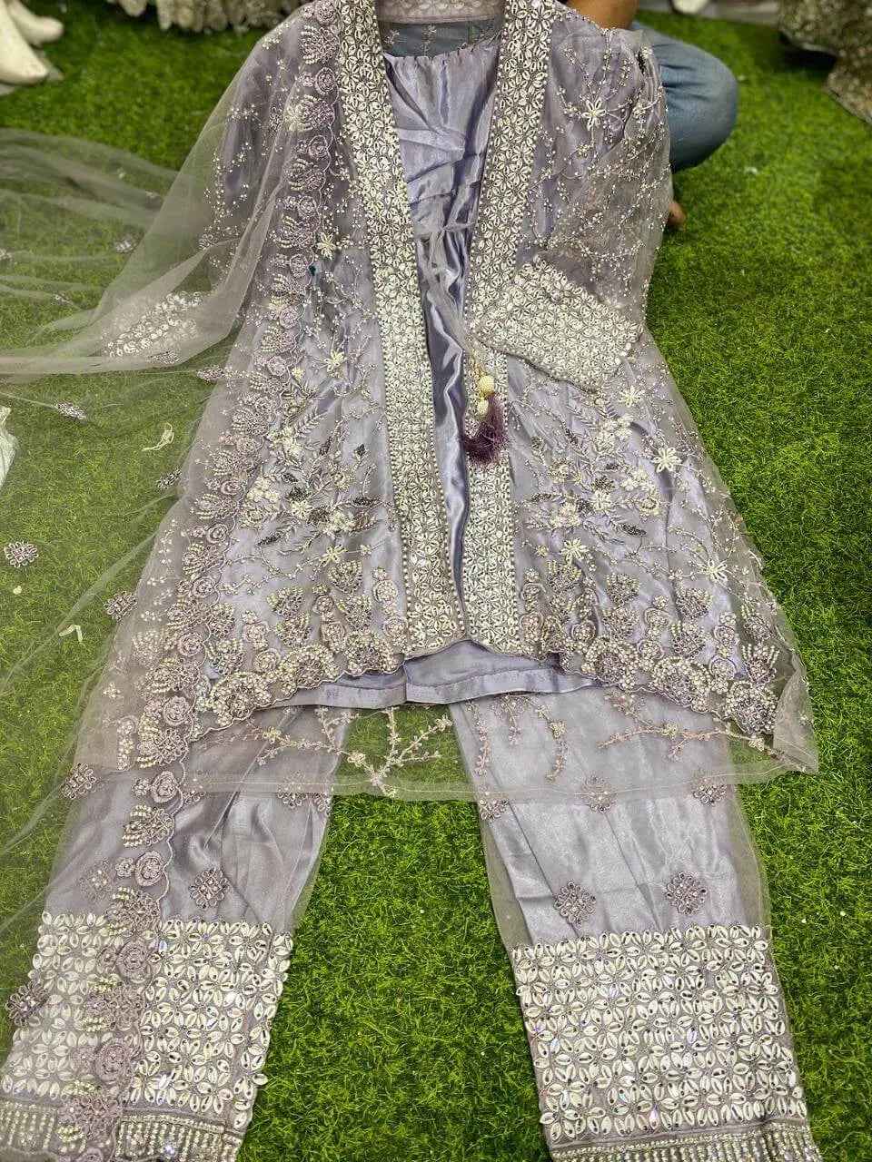 ✨ Elegant Shrug Alina Cut Party Wear with Pant