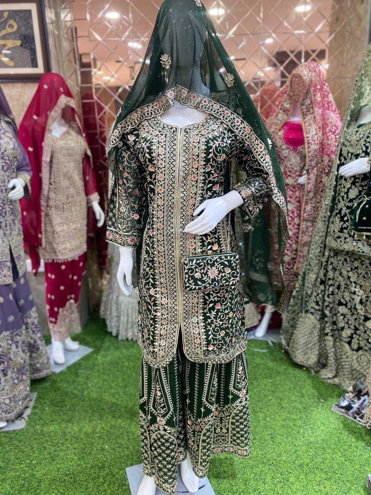 GEORGETTE FABRIC PLAZZO WITH PURSE TRENDY DESIGN DUPATTA