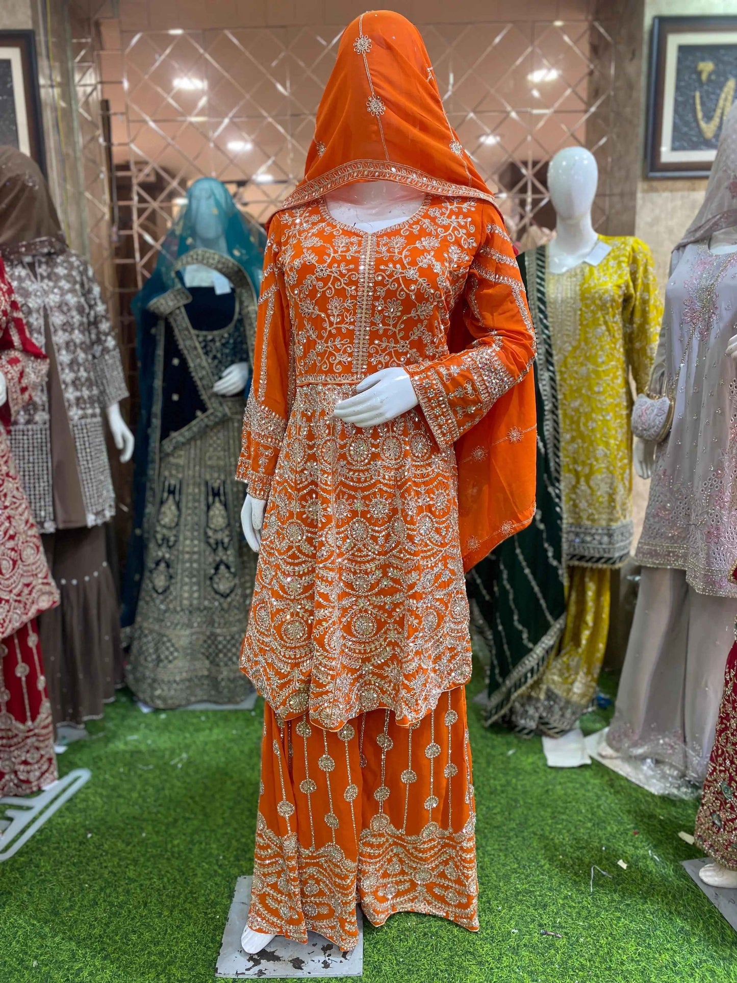 Orange Flared Russian Palazzo 2 –bold and elegant