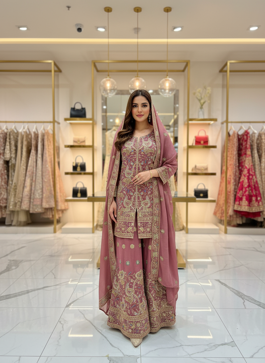 GEORGETTE FABRIC PLAZZO WITH TRENDY DESIGN DUPATTA