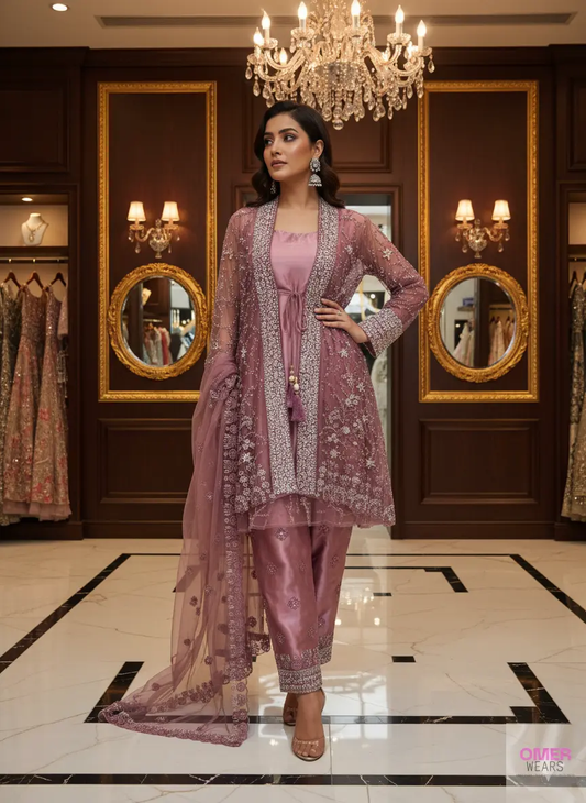 ✨ Elegant Shrug Alina Cut Party Wear with Pant