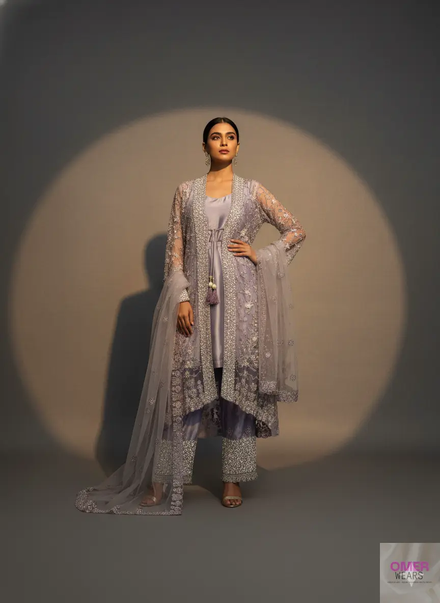 ✨ Elegant Shrug Alina Cut Party Wear with Pant