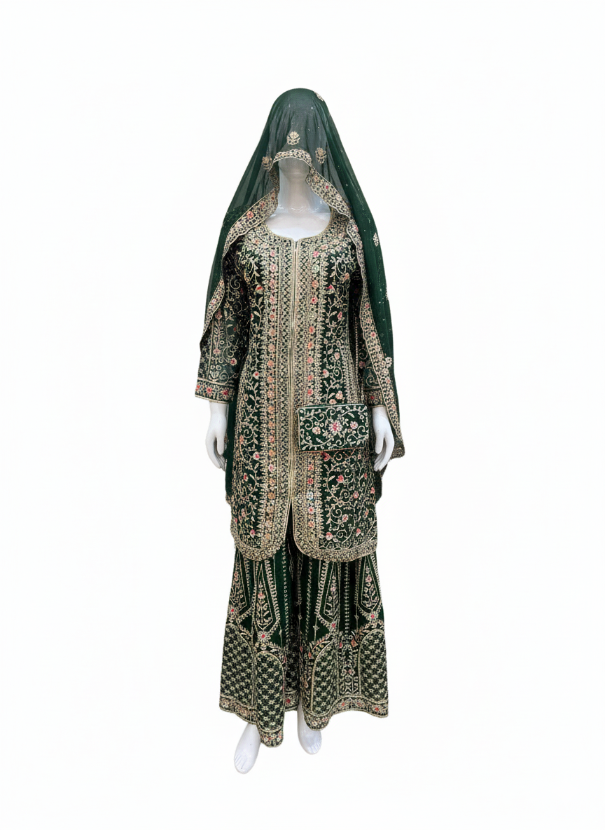 GEORGETTE FABRIC PLAZZO WITH PURSE TRENDY DESIGN DUPATTA