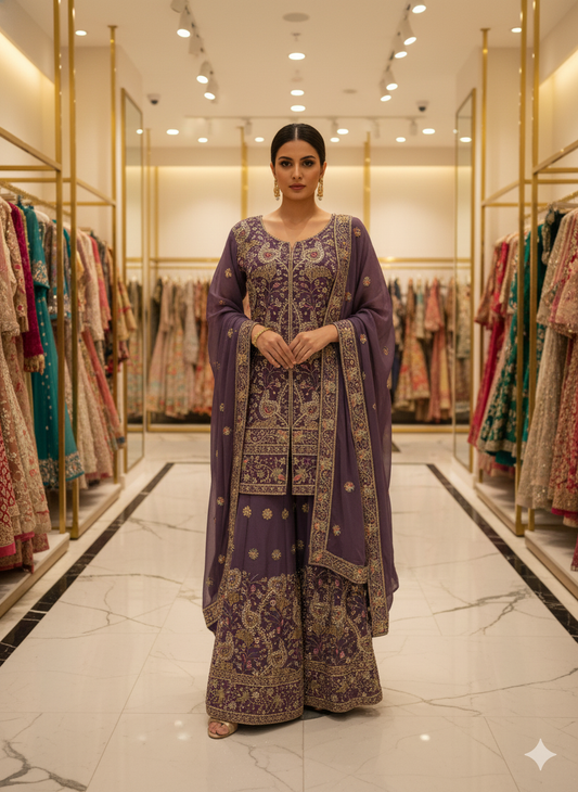 GEORGETTE FABRIC PLAZZO WITH TRENDY DESIGN DUPATTA