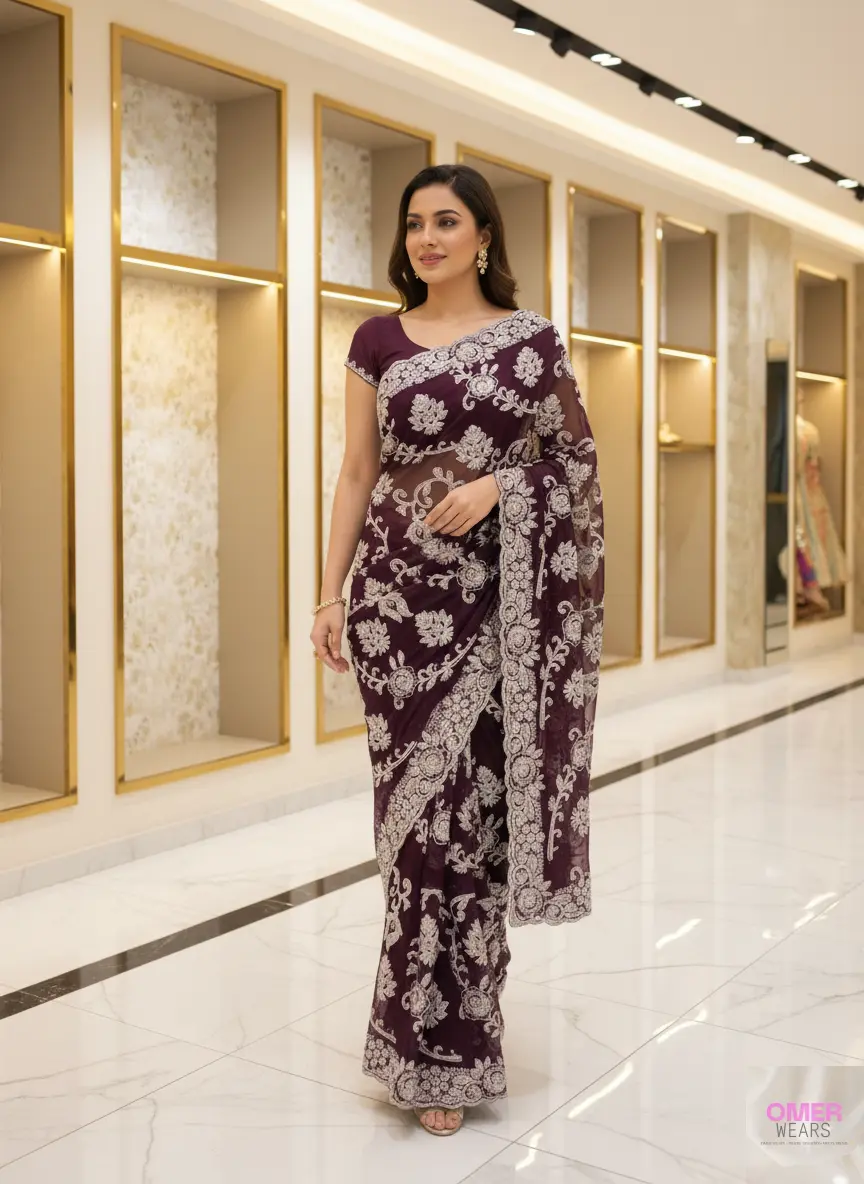 Full Work Party Wear Sarees ✨