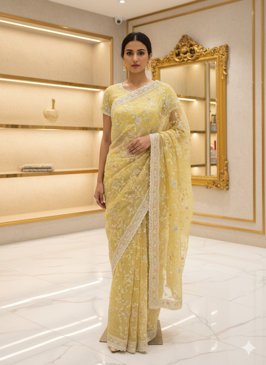 Full Work Party Wear Sarees ✨