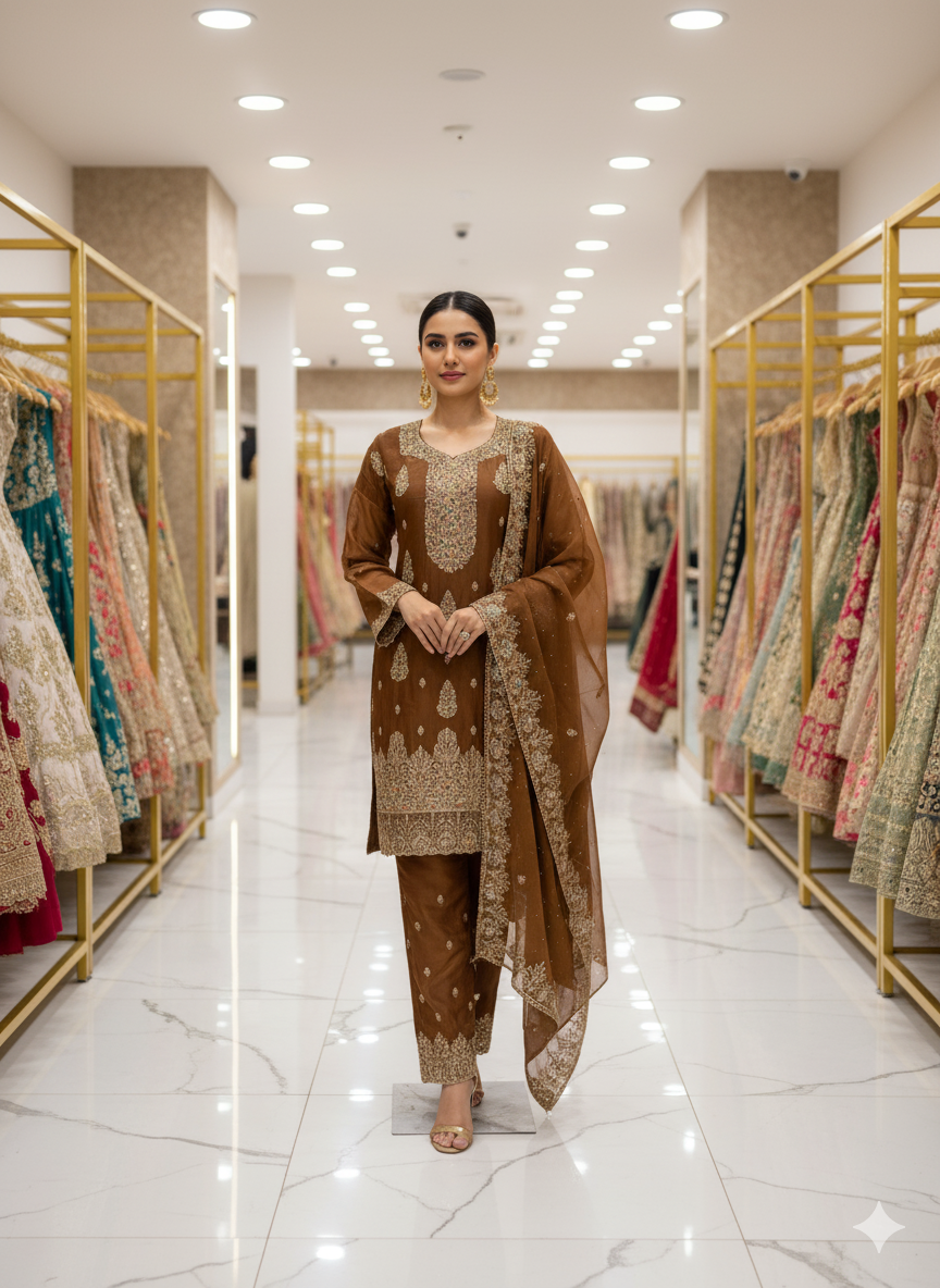 GEORGETTE FABRIC PANT WITH TRENDY DESIGN DUPATTA WORK