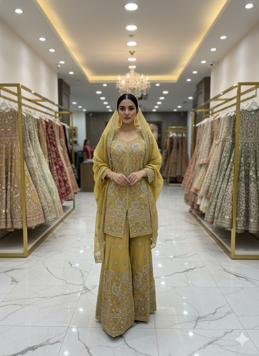 GEORGETTE FABRIC PLAZZO WITH TRENDY DESIGN DUPATTA