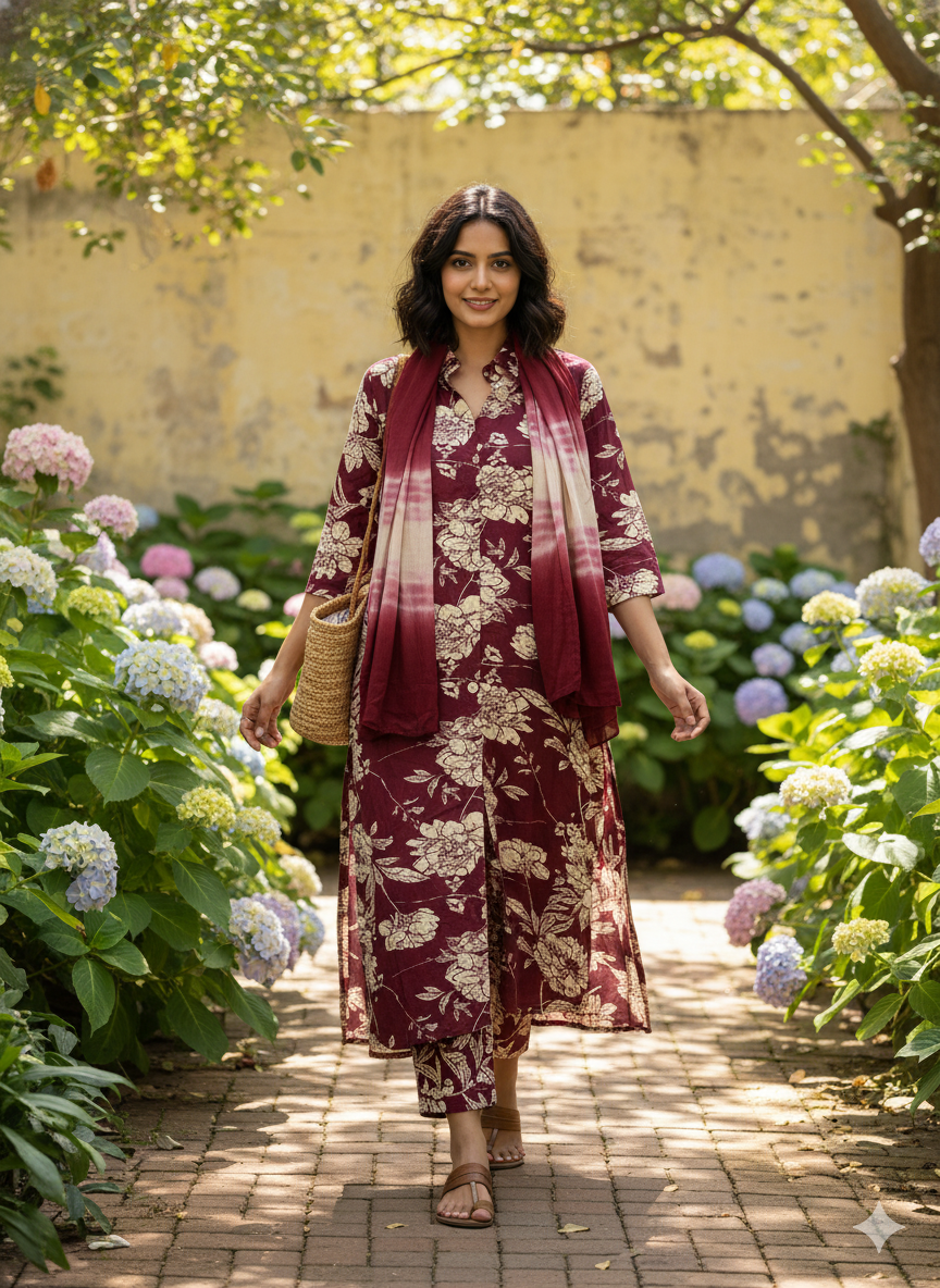 Rayon Printed Co-ord Set for Trendy Looks and Stylish Comfort