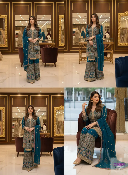 Traditional Pakistani Bridal Suit with Dupatta for Party Wear ✨