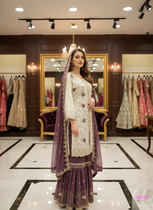 Traditional Pakistani Bridal Suit with Dupatta for Elegant Party Wear and Weddings ✨