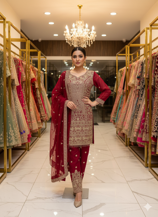 Georgette Fabric Pant with Dupatta Work for Elegant Fashion and Trendy Design