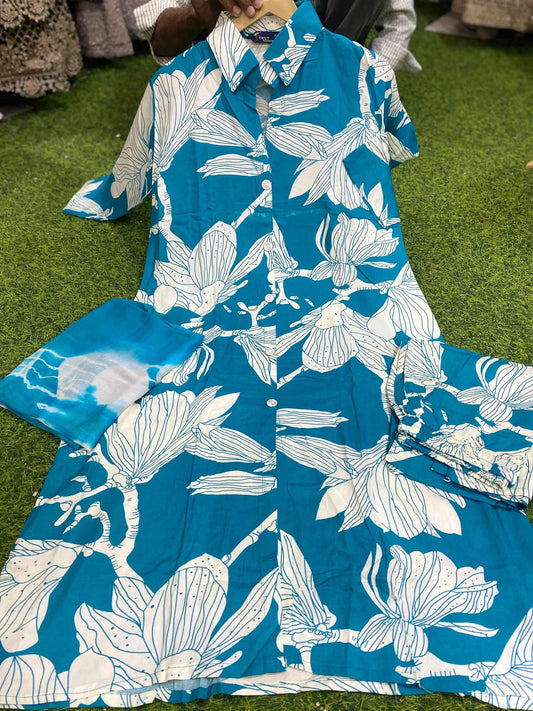 Rayon Printed co-ord set 🎀