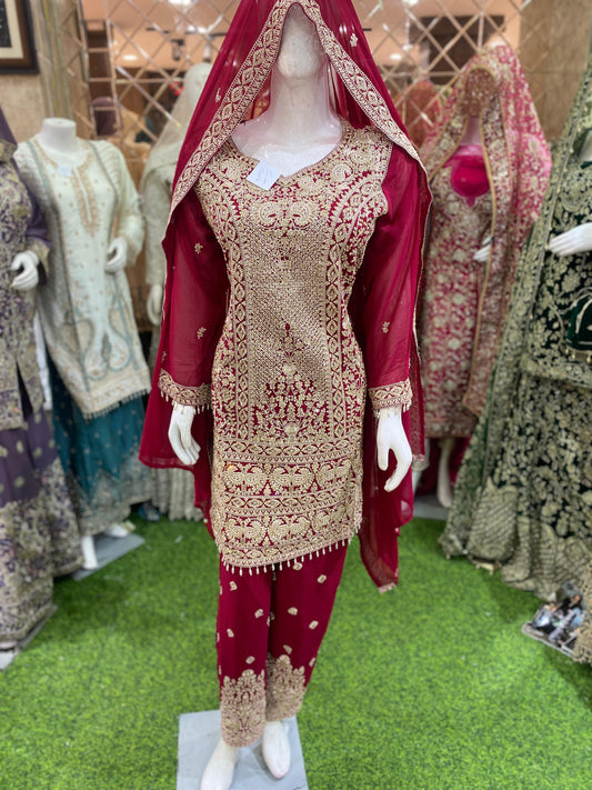GEORGETTE FABRIC PANT WITH TRENDY DESIGN DUPATTA WORK