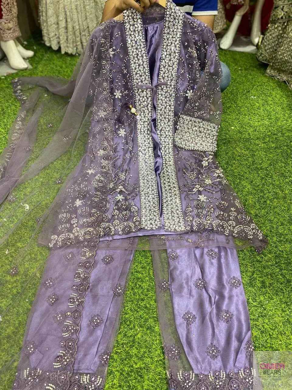 ✨ Elegant Shrug Alina Cut Party Wear with Pant