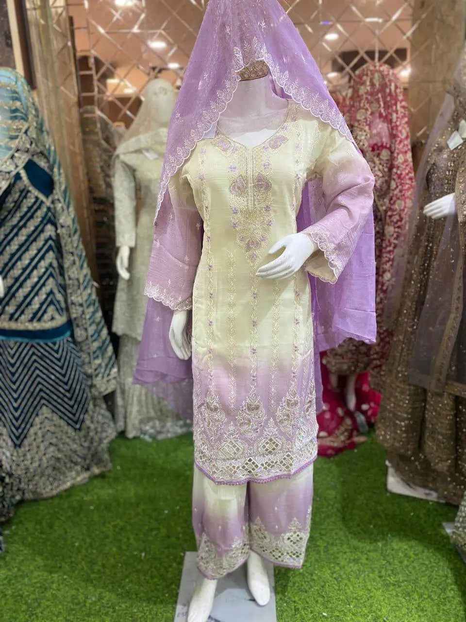 Traditional Pakistani Suit with Dupatta – Bridal & Party Wear ✨
