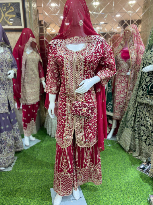 GEORGETTE FABRIC PLAZZO WITH PURSE TRENDY DESIGN DUPATTA