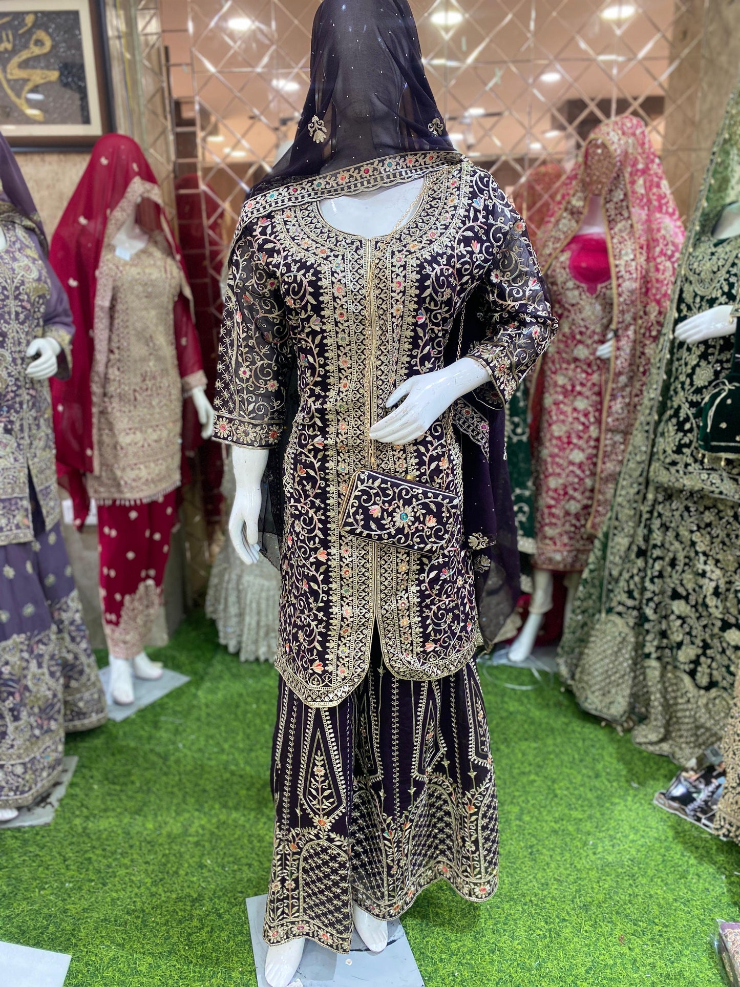 GEORGETTE FABRIC PLAZZO WITH PURSE TRENDY DESIGN DUPATTA