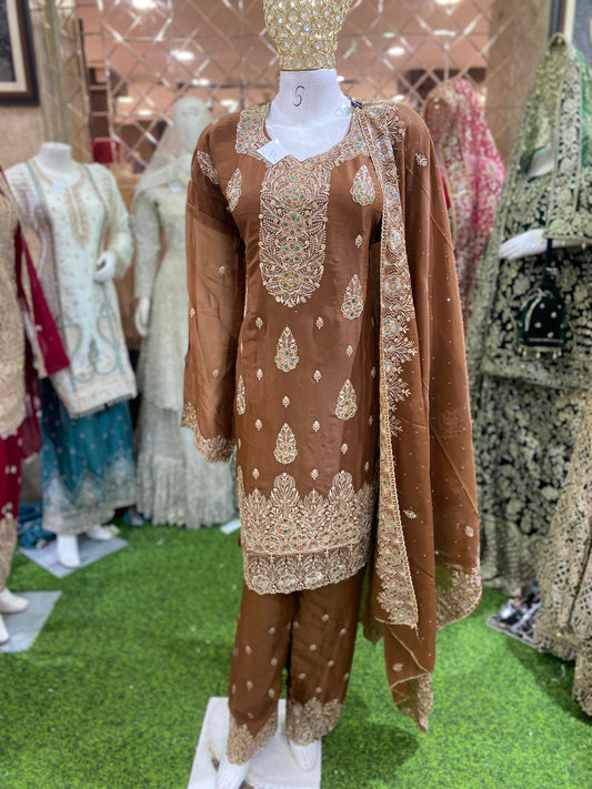 GEORGETTE FABRIC PANT WITH TRENDY DESIGN DUPATTA WORK