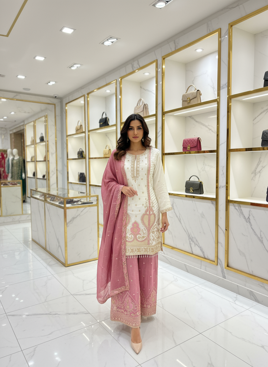 Georgette Plazzo with Dupatta – Trendy Design for Effortless Style and Comfort