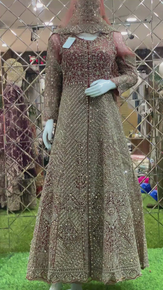 Bridal couture beautiful dresses for the bride Peach colour  👑