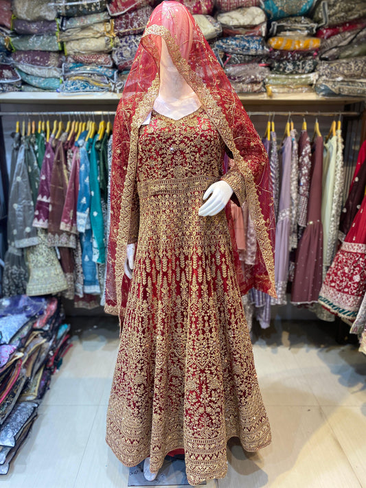 Bridal couture beautiful dresses for the bride red colour 👑